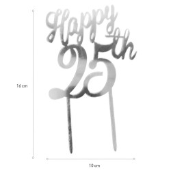 Topper Cake 25° Anniversario Happy 25th
