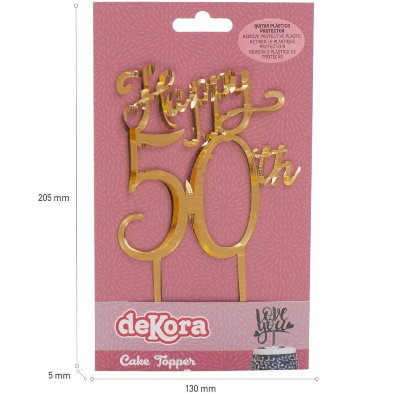 Topper Cake 50° Anniversario Happy 50th