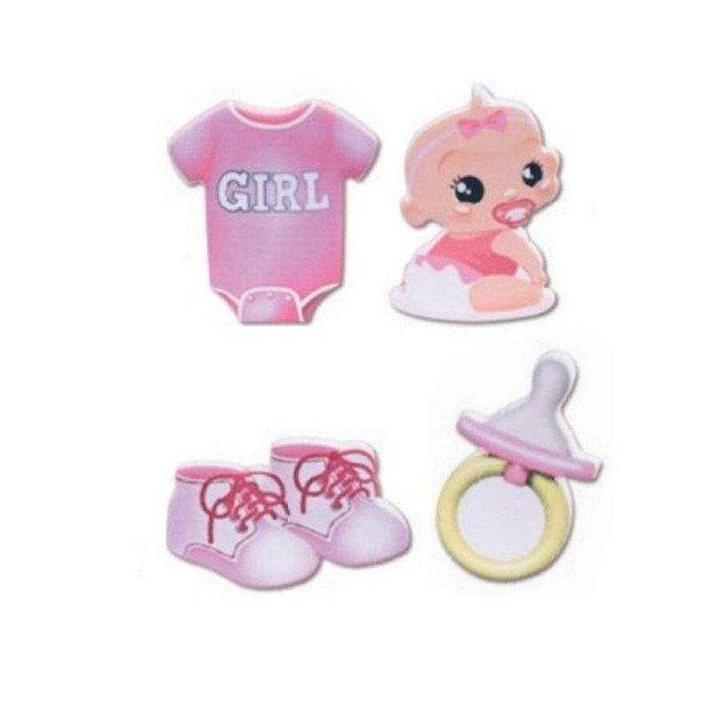 Kit Decorazioni Di zucchero Nascita Rosa