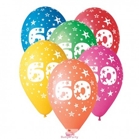 Palloncini in lattice colorati 60° compleanno 12 pz