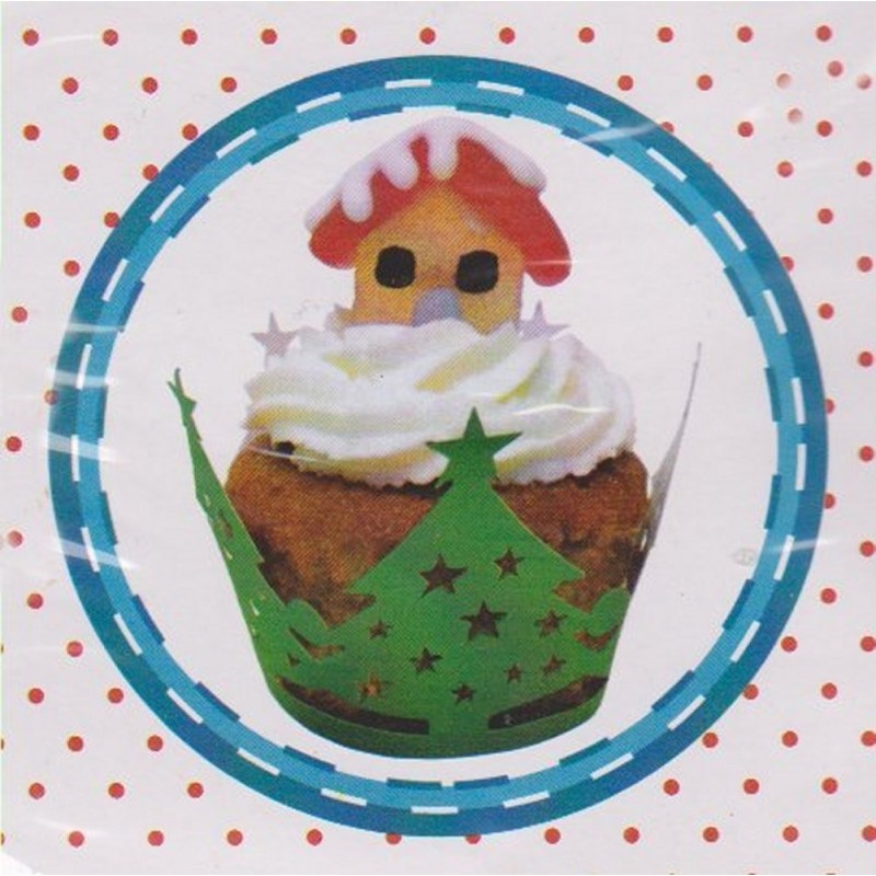 Wrapper natalizio per decorare cupcake 12 pz