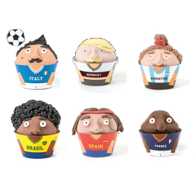 Wrappers world cup per decorare cupcake 24 pz Decora