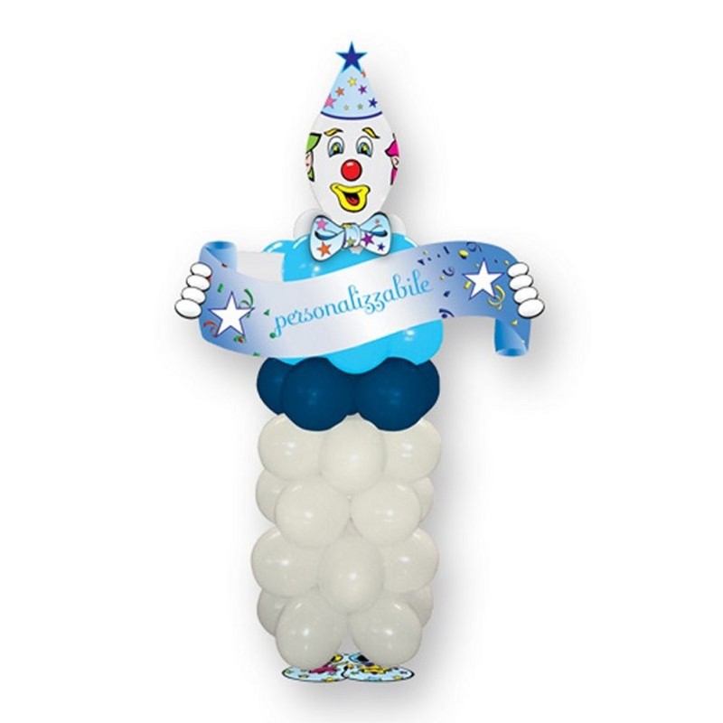 Clown Di Palloncini Celeste Personalizzabile 160 cm