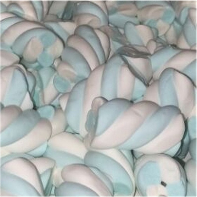 Marshmallow estruso treccia bianco e azzurro 1 kg