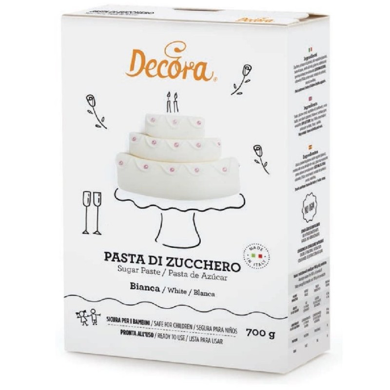 Pasta Di Zucchero Bianca Da Copertura E Modellaggio 700g Decora