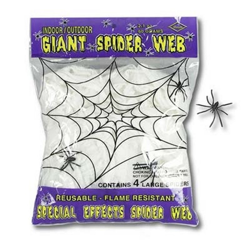 Ragnatela con ragni allestimento Halloween 15 gr