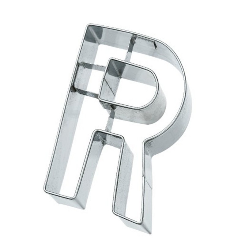 Tagliapasta lettera R in metallo 6 cm Birkmann