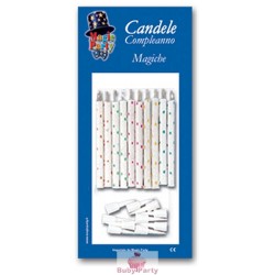 12 Candeline Magiche Multicolori per Torta Magic Party