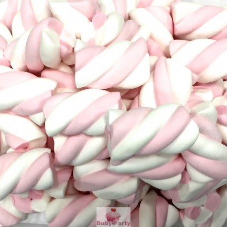 Marshmallow estruso treccia bianco e rosa 1 kg Bulgari