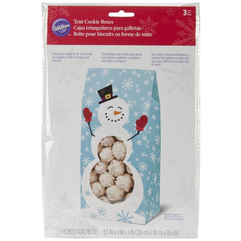 Set 3 scatole portabiscotti natalizi Pupazzo di Neve Wilton