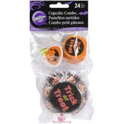 24 Pirottini muffin con pick zucca Halloween Wilton