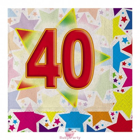 20 Tovaglioli 40° Compleanno Stardust Big Party