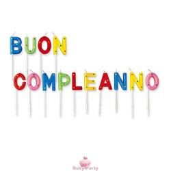 Candele Scritta Buon Compleanno A Pois Big Party