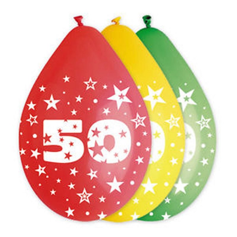 10 Palloncini In Lattice Colorati 50 Compleanno Big Party