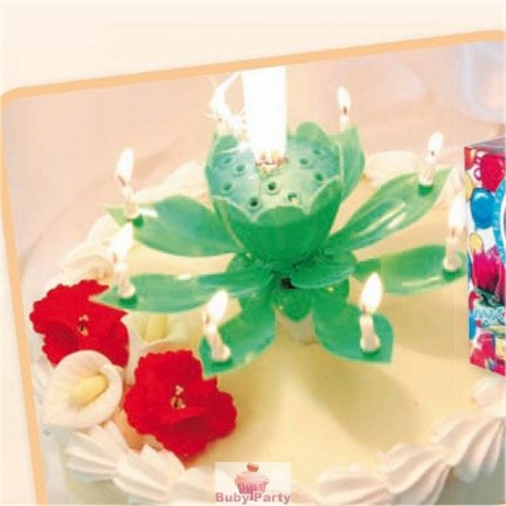 Candela Fiore Delle Magie Verde Per Torta Di Compleanno