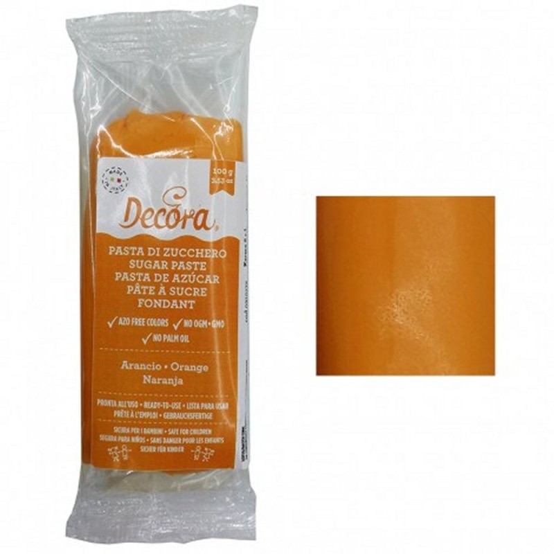 Pasta Di Zucchero Arancio 100g Decora