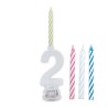 Set Candela Luminosa Led Multicolor Per Torta Di Compleanno Big Party