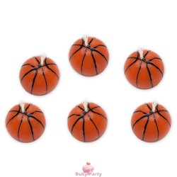 Set 6 Candele Torta Forma Palloni Basket