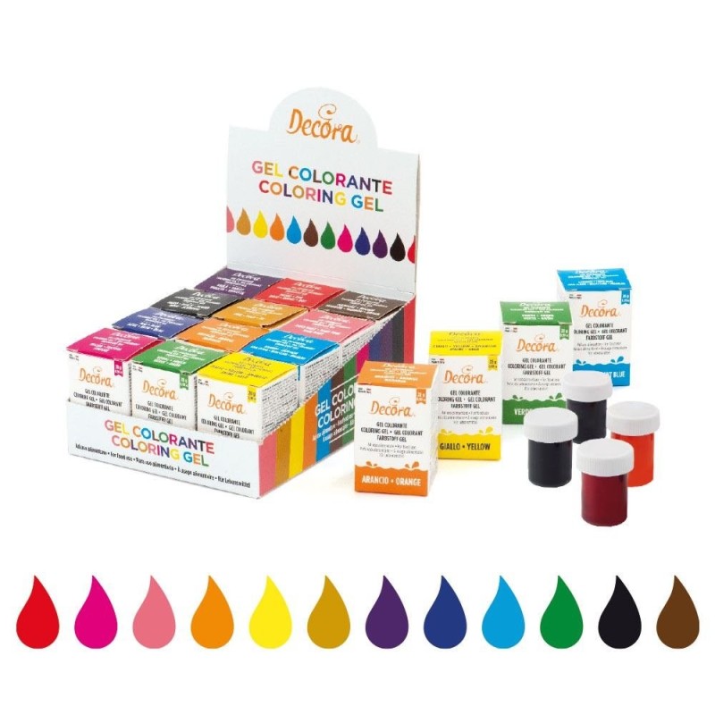 12 Coloranti Alimentari In Gel Da 28g Confezione Risparmio Decora