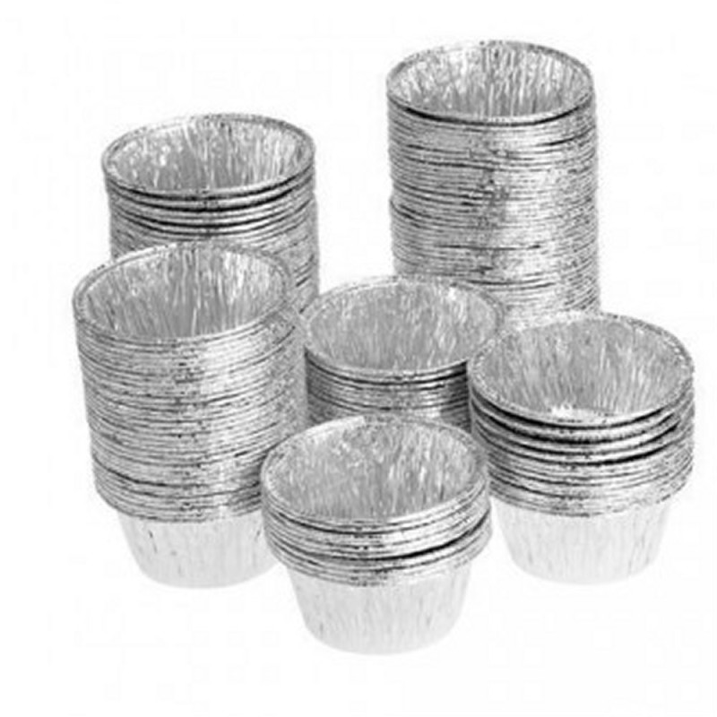 100 Vaschette In Alluminio Tonde Per Dolci
