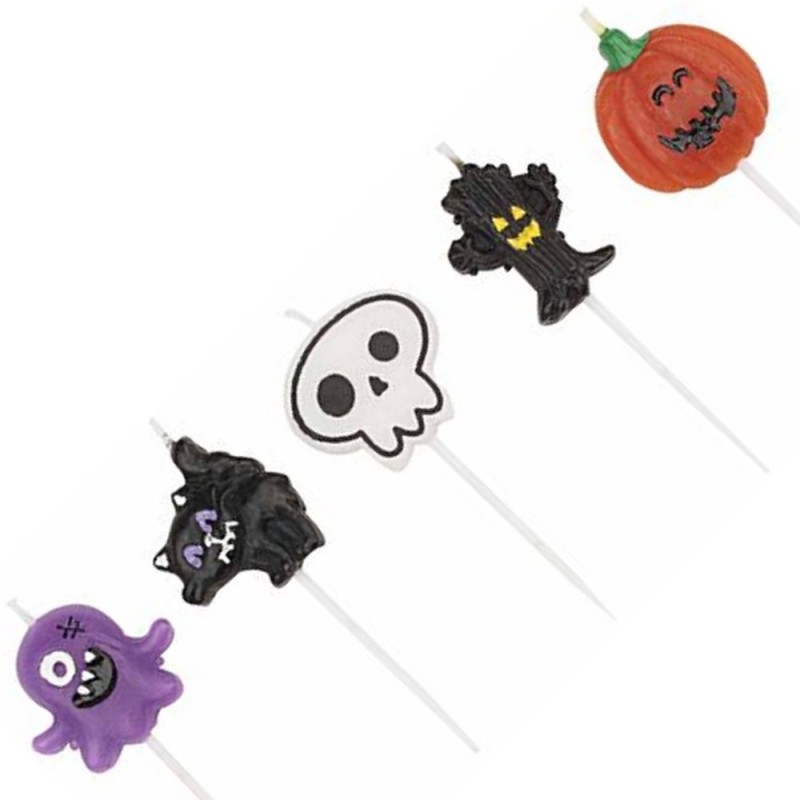 Set 5 Candeline Pick Mostri Halloween