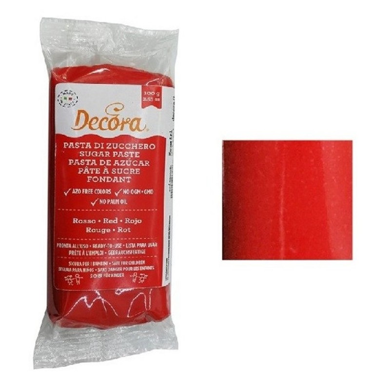 Pasta Di Zucchero Rossa 100g Decora