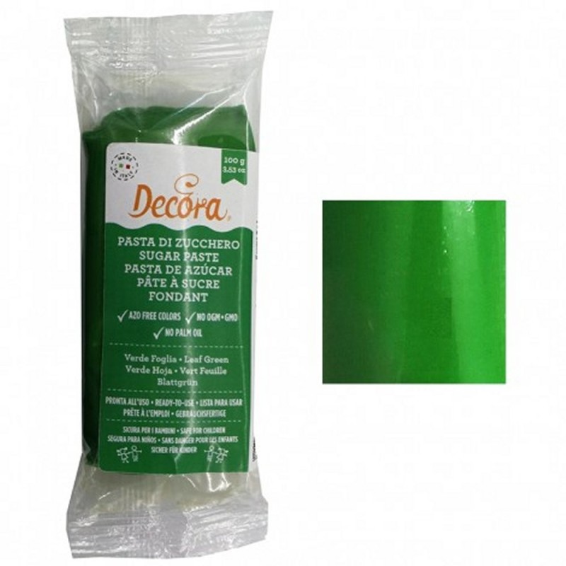 Pasta Di Zucchero Verde Foglia 100g Decora