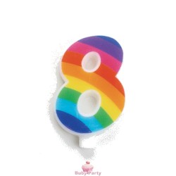 Candelina Numero Scintillante Multicolore Arcobaleno GiVi
