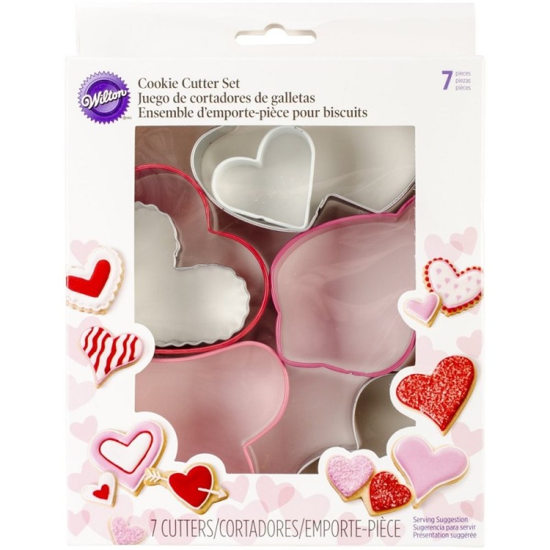 Set 7 Tagliapasta Cuori San Valentino Assortiti Wilton