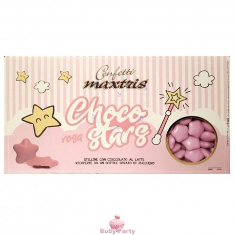 Confetti Stelline Choco Star Rosa 500g Maxtris