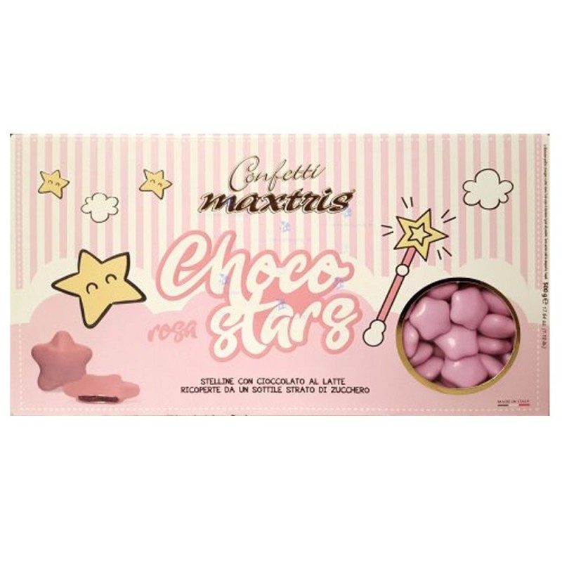 Confetti Stelline Choco Star Rosa 500g Maxtris