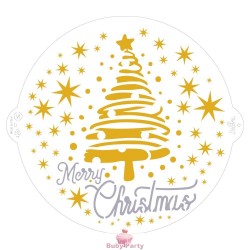 Stencil Merry Christmas Tree  e Star Ø 25 Cm Decora