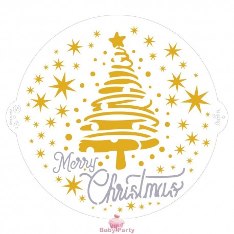 Stencil Merry Christmas Tree  e Star Ø 25 Cm Decora