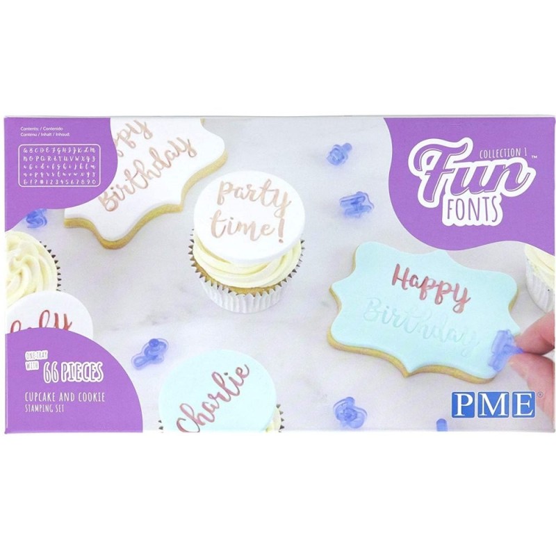 Fan Fonts Set Di Stampaggio Per Cupcake E Biscotti PME