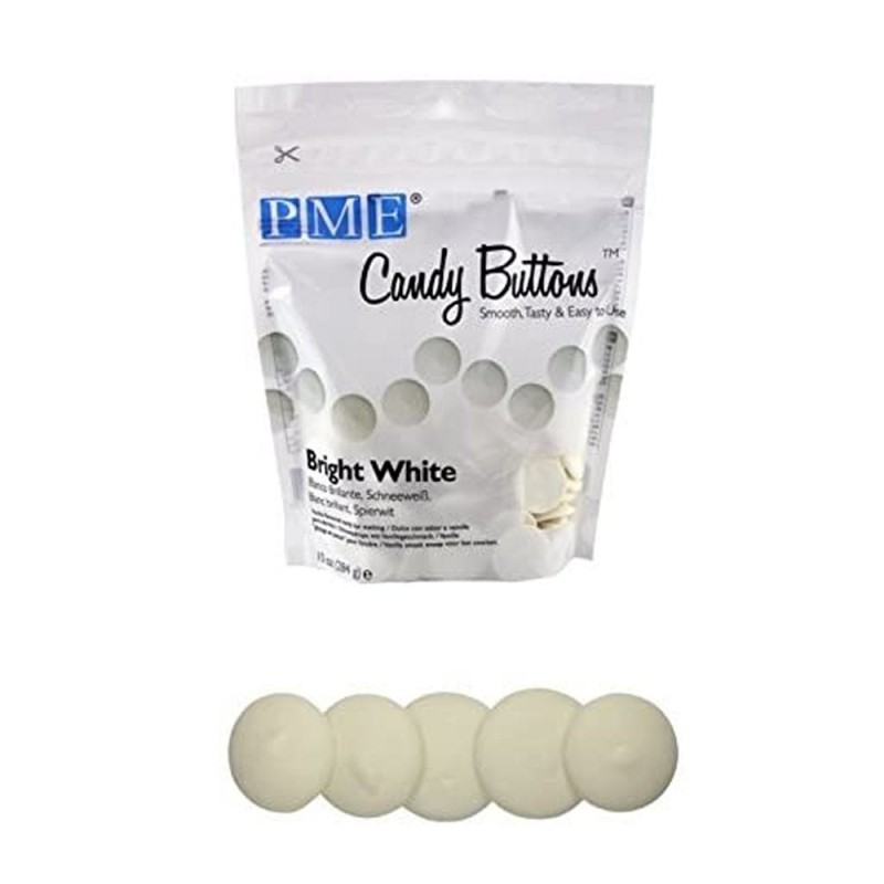 Candy Buttons Vanigliato Bianco Brillante 284g PME