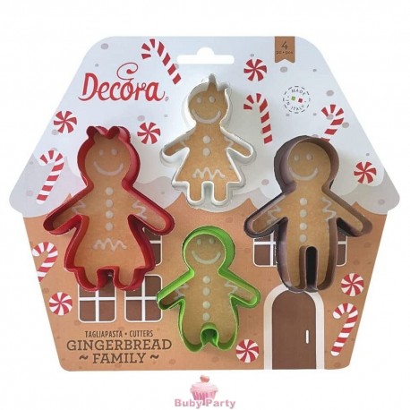 Set 4 Tagliapasta Gingerbread Family Decora